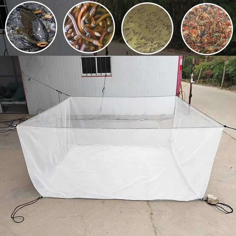 60Mesh Nylon Fish Farming Net Hatching Net Cage for Fry Fish Leech Finless Eel Breeding Cage Aquaculture