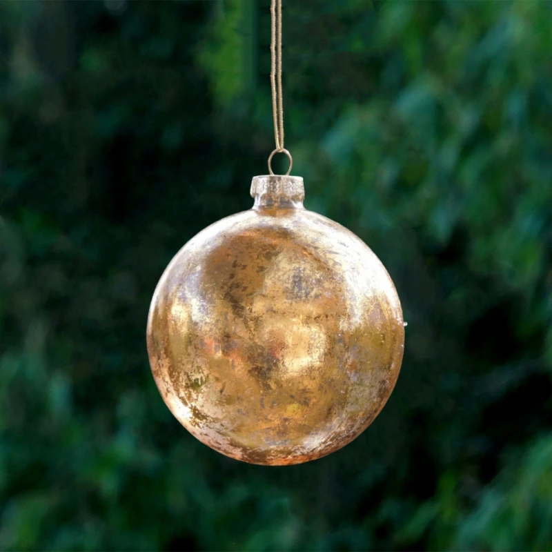 Small Packing Different Diameter=6cm 8cm 10cm Gold Sheet Glass Ball Home Decoration School Wedding Christmas Day Hanging Pendant