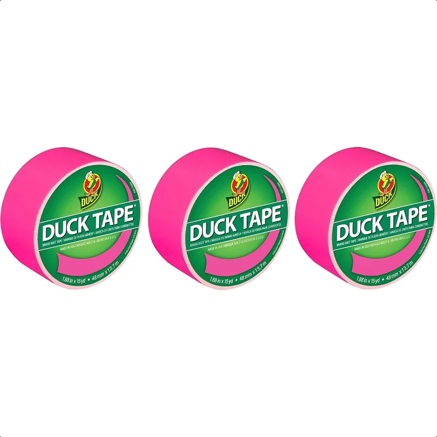 

Бренд 1265016 Цветная клейкая лента Неоново-розовая, 1,88 x 15 ярдов, каждый рулон, 3 рулона