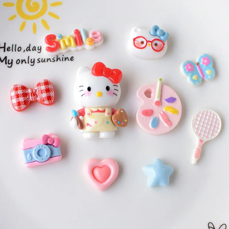 10Pcs Cute Cartoon Anime Painter Girls Women Bowknot Shoe Charms DIY Hole Shoes Detachable Buckle Garden Shoes Accessories Gifts