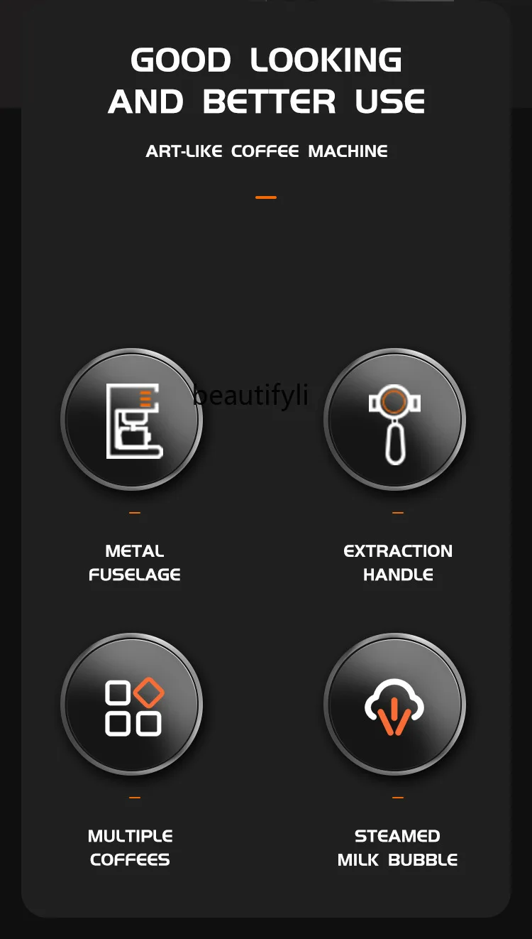 Household small espresso semi-automatic steam coffee machine