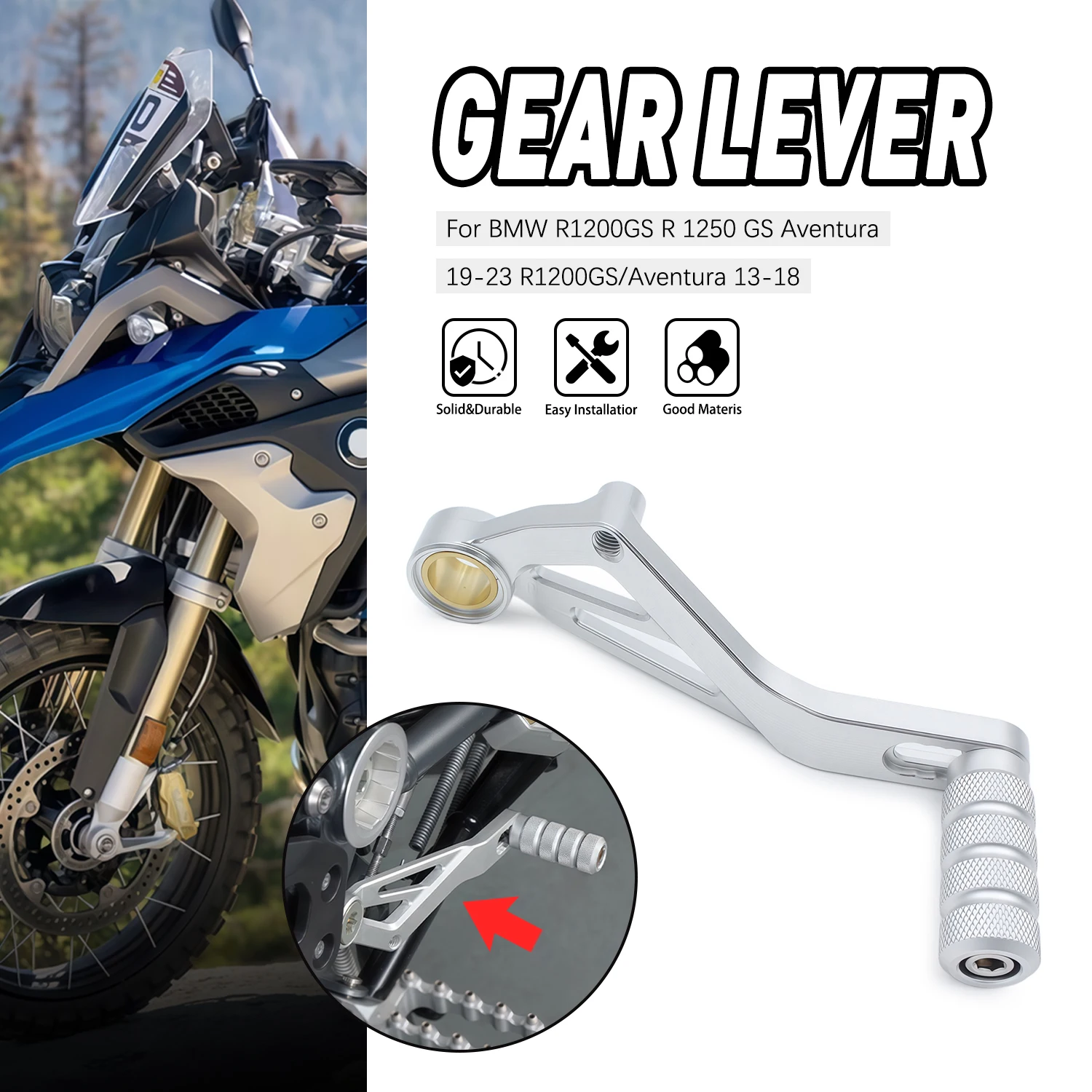 

For BMW R1250GS R 1200 GS Motorcycle Gear Shift Lever For BMW R1200GS R 1250 GS Adventure 2019-2023 R1200GS Adventure 13-18