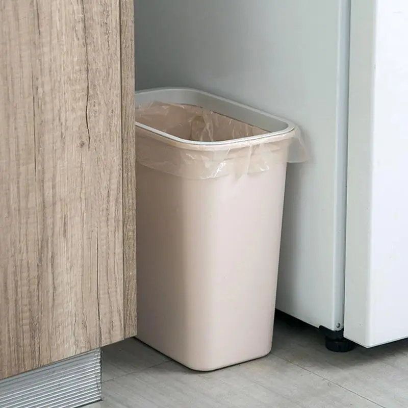 Slim Trash Can Rubbish Bin Thin Trash Can Open Top Garbage Container Bin Bathroom Trash Bin Decorative Trash Bin Compact Trash