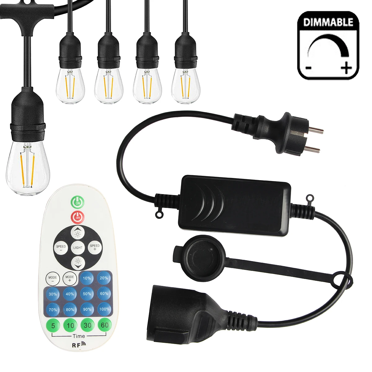 sem fio rf led dimmer para luzes de corda eua plug remoto triac escurecimento driver g40 st38 s14 01