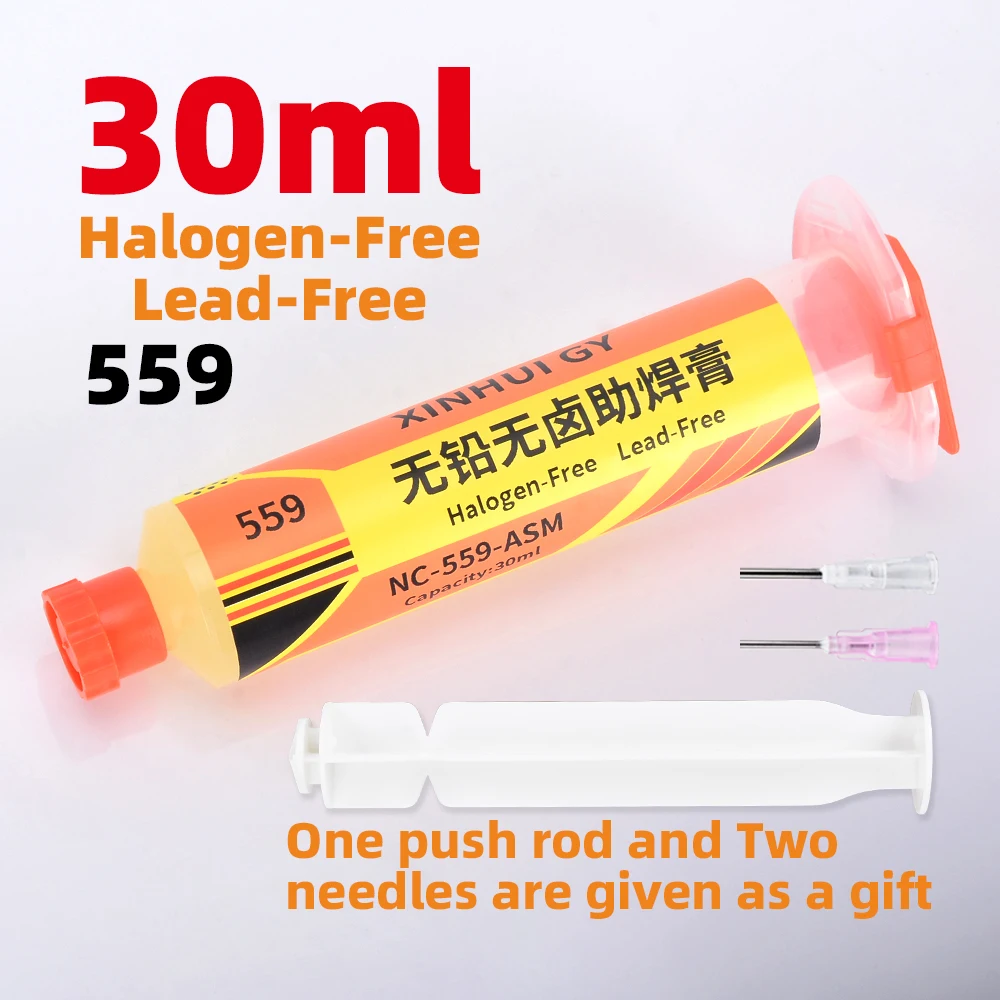 

BGA PCB без очистки Паяльная паста Сварочная высококачественная масляная флюсовая смазка 30cc/10ml/30ml Паяльная заплата NC-559-ASM