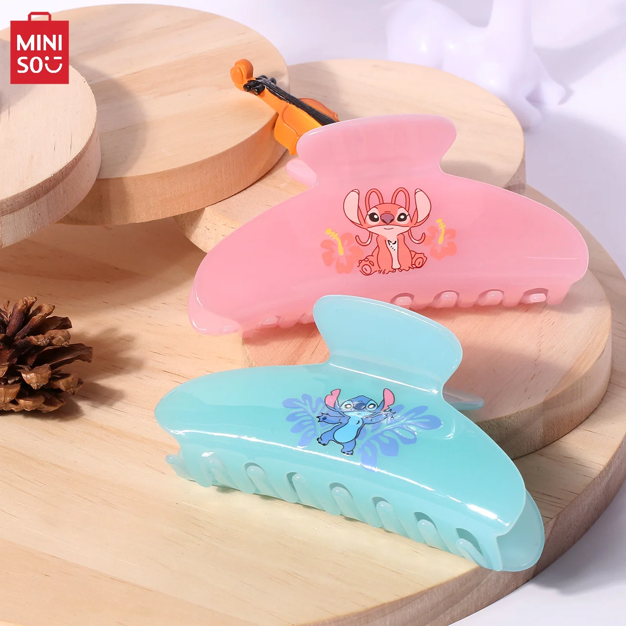 

Заколка для волос с мультяшным узором Miniso Stitch, свежий и милый подарок лучшему другу, подарок на День святого Валентина