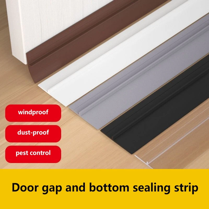 Door Bottom Sealing Strip Sound Insulation Strip Indoor Door Glass Insect Proof Windproof Waterproof Self-Adhesive Strip 1M