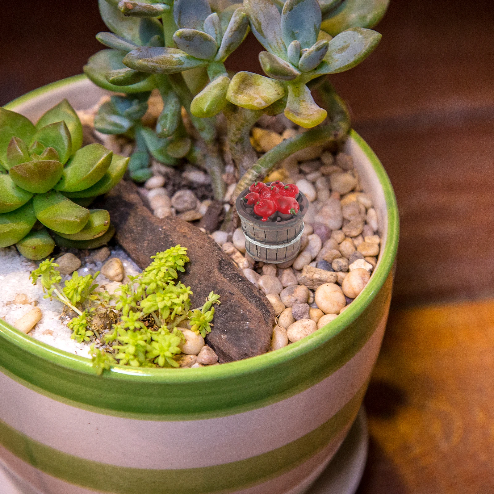 Micro Landschaft Ornament Bonsai Modell Verzierungen Nachahmung Pflanzen Künstliche Mini Haus Dekoration Eisen Fee Garten