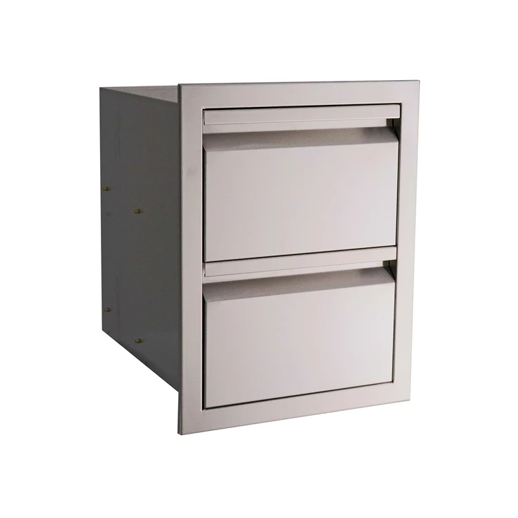 Stainless Steel Outdoor Kitchen BBQ Island Double Drawer