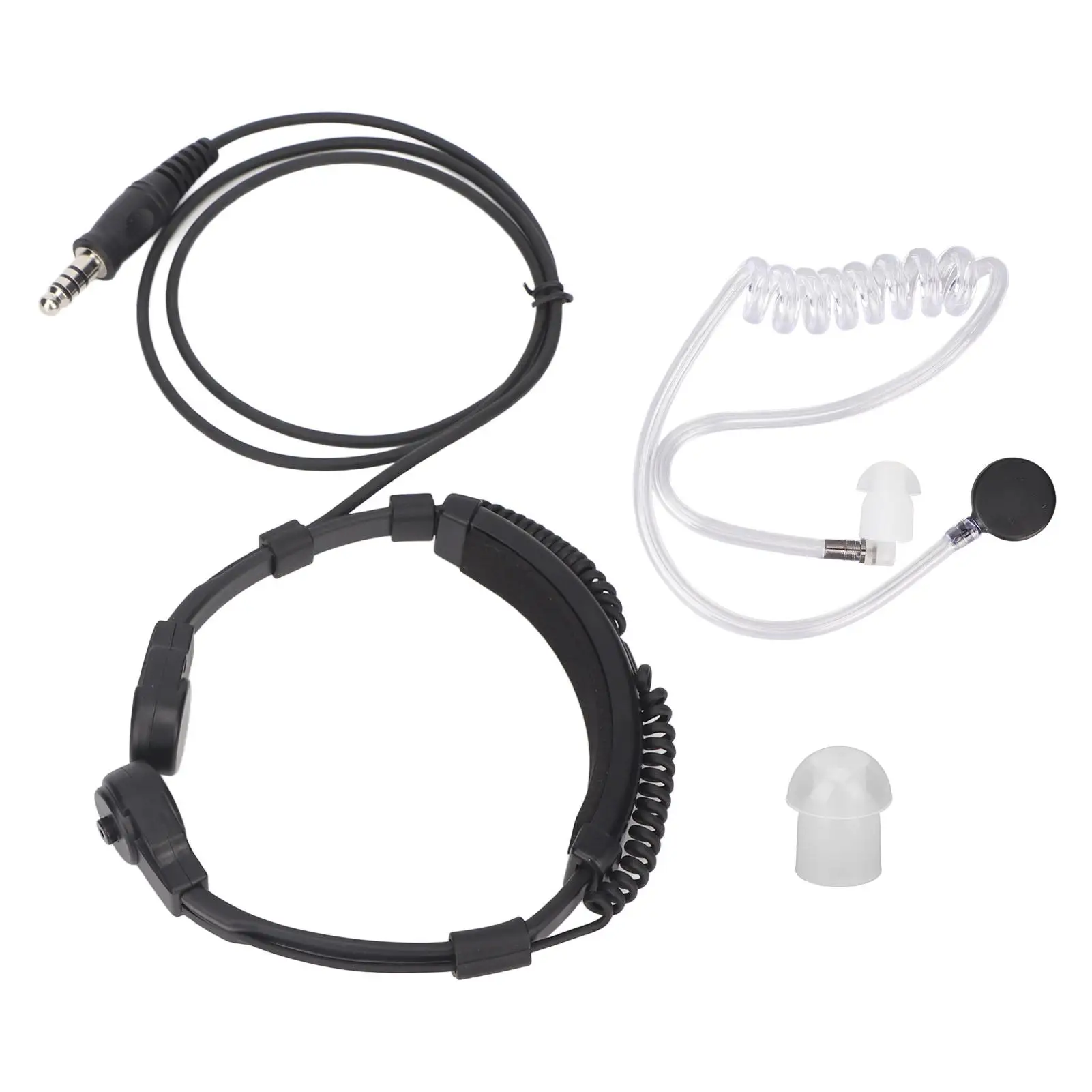 

Heavy Duty Throat Mic Headset with Retractable Air Acoustic Tube Earpiece Compatible with Baofeng, Kenwood, YAESU, Motorola