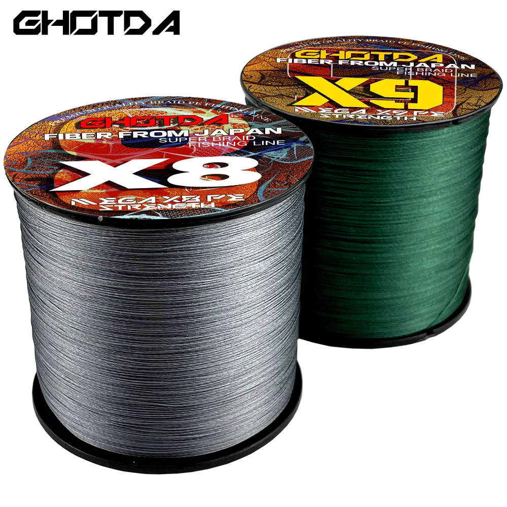 GHOTDA 9x 8x 300M Braided Fishing Line 8 Strands MultiColor Multifilament Saltwater PE Line 20 30 40 50 80 100LB 8kg-36kg