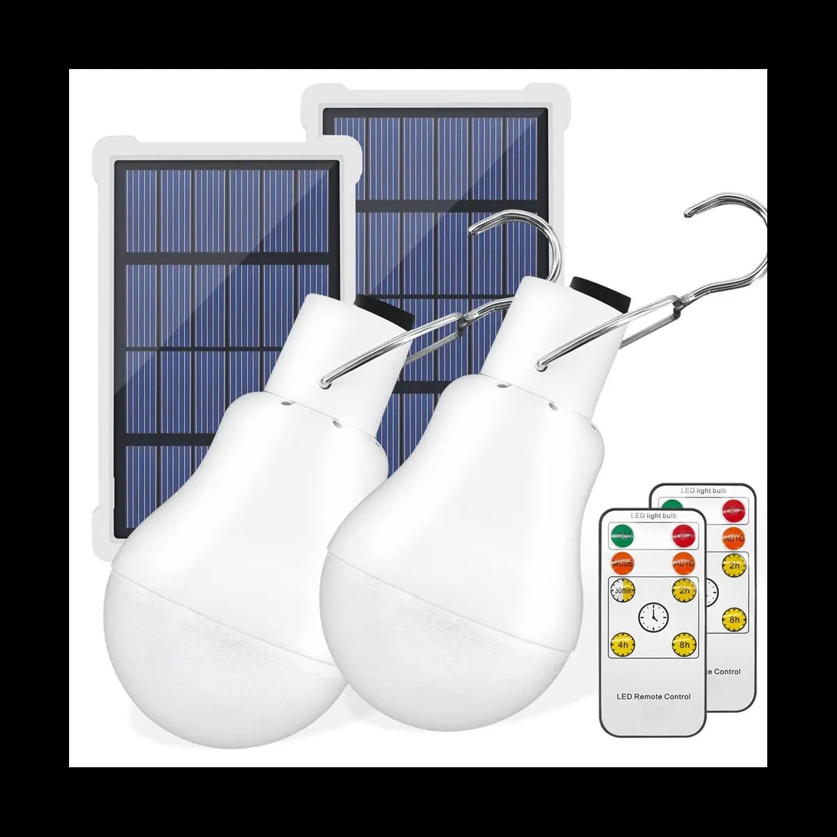 

Портативные солнечные лампочки, перезаряжаемые через USB аварийные светодиодные лампы с дистанционным таймером для навеса, походной палатки, кемпинга, 2 комплекта