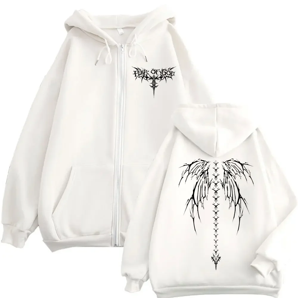 الخريف والشتاء هيكل عظمي مطبوعة سستة دافئة وعصرية مقنعين البلوز يندبروف الرجال سترة فضفاضة غير رسمية ارتداء اليومي