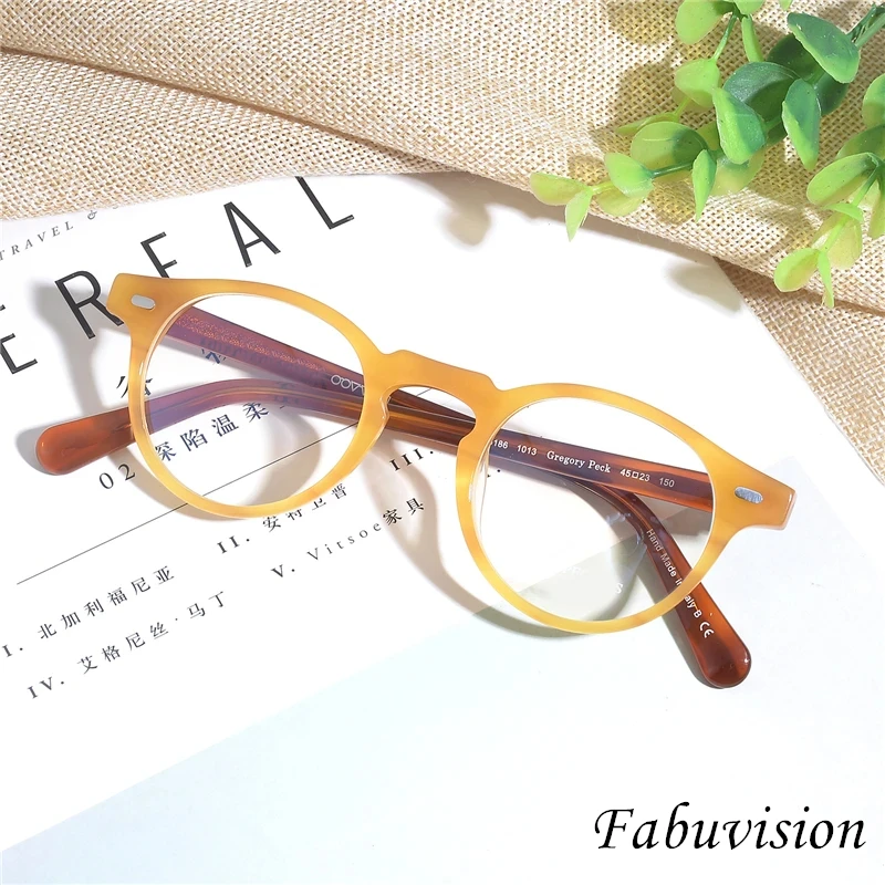 OV5186 Eyeglass Frames Women Men Round Retro Vintage Optical Computer Prescription Glasses Frame Gregory Peck Eyewear