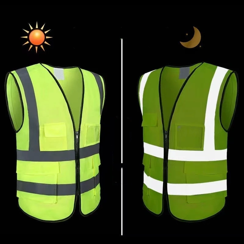 Multi-pocket Highlight Reflective Safety Vest Traffic Vest Breathable Racing Running Sports Railway Coal Miners Uniforms