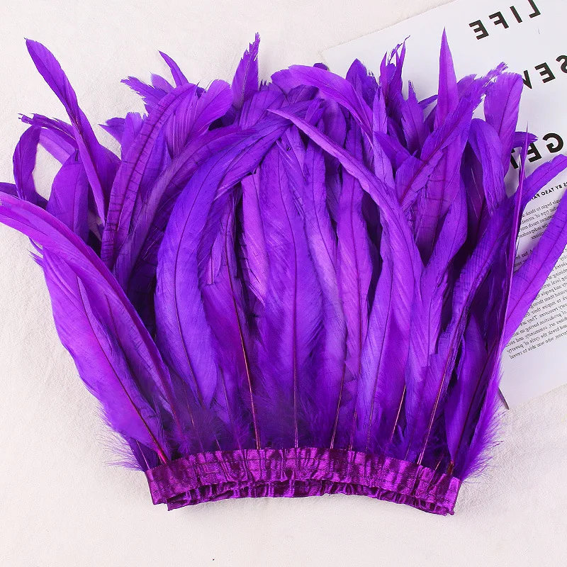 10Yard Rooster Coque Feather Trims Natural Pheasant Chicken Tails Feathers Trim Fringes DIY Wedding Crafts Making Strips 30-35CM