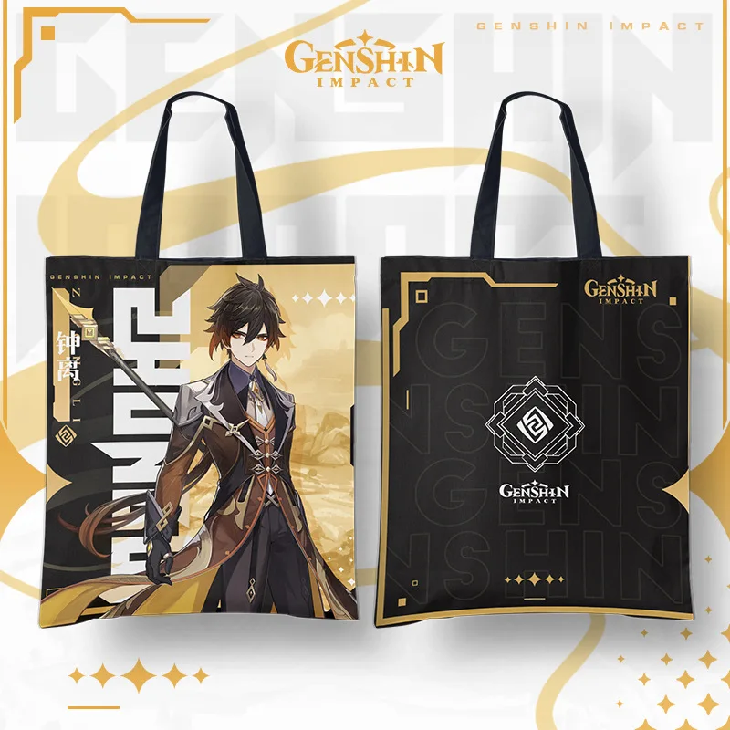 Anime Genshin Impact  Canvas Bag  Yae Miko Ganyu Hu Tao Nahida Nilou Ayaka Eula Raiden Shogun Game Satchel Portable Cloth Bag