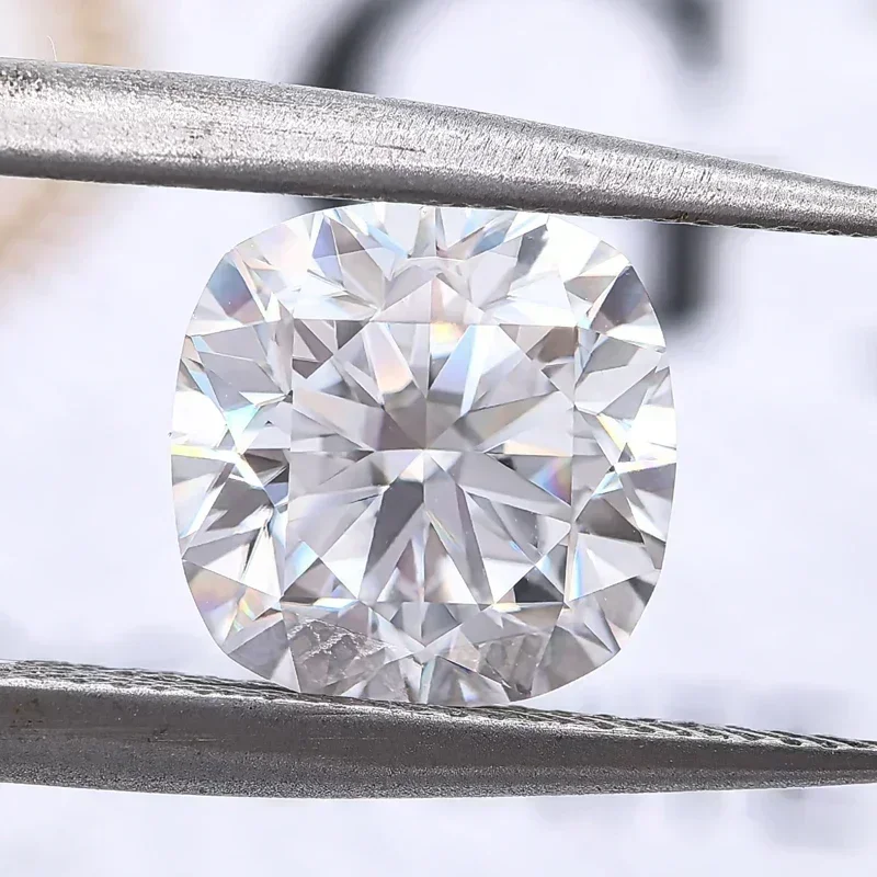 

Moissanite Square Cushion Shape Highest Grade Super White D Color VVS1 Charms with Certificate for jewel making