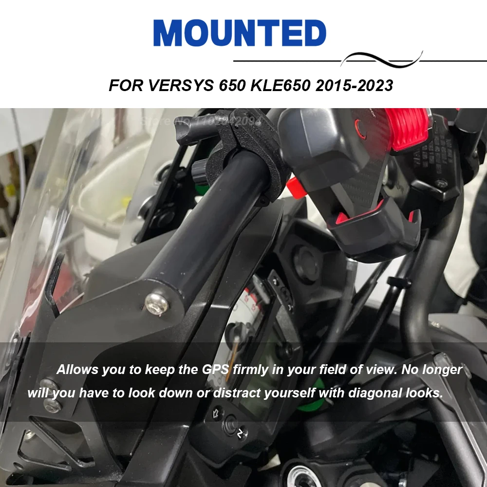 Motorcycle GPS Navigation Mobile Phone Bracket Supporter Holder For Kawasaki KLE650 For VERSYS650 Versy KLE 650 2015-2022 2023