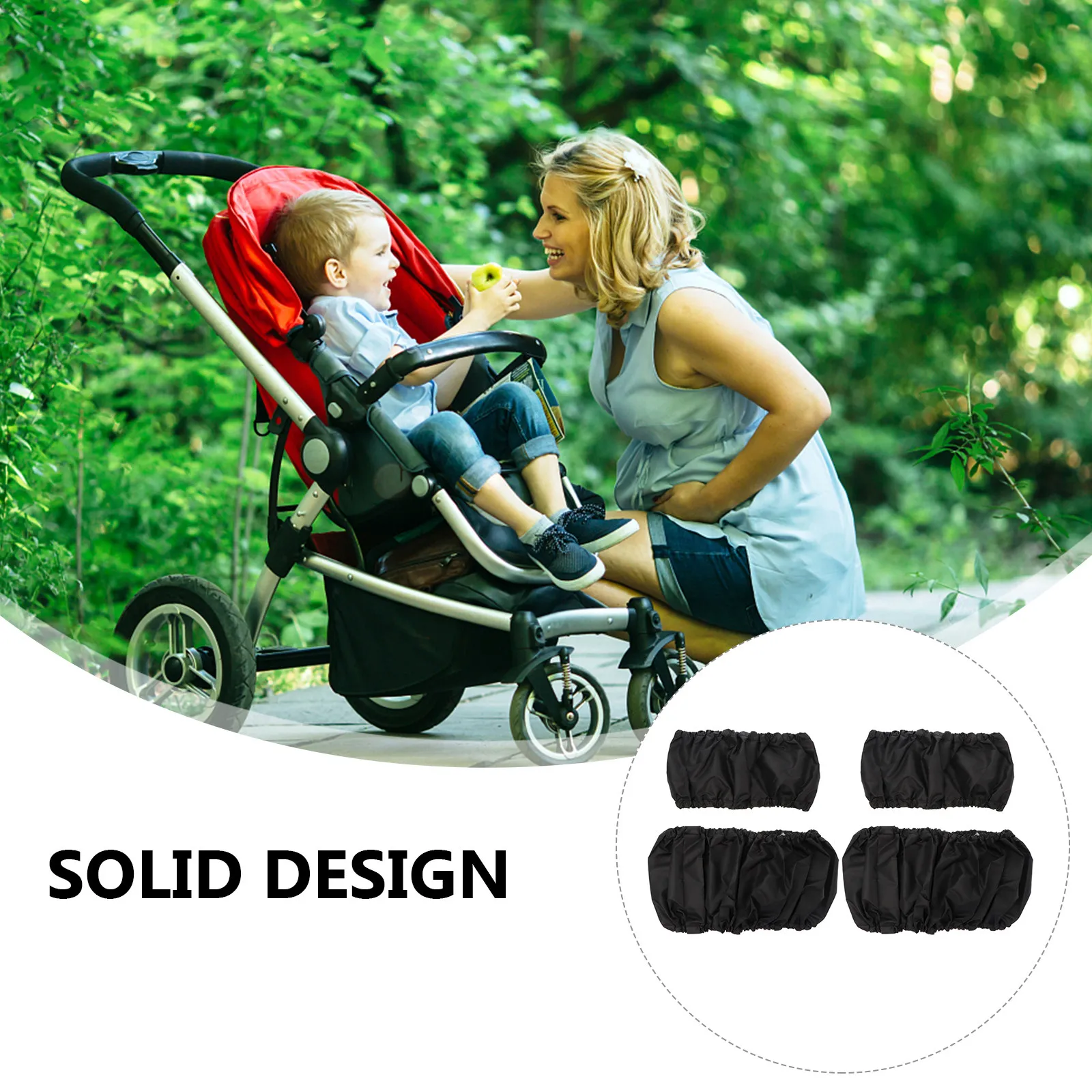 

4pcs Baby Stroller Wheel Covers Waterproof Durable Elastic Anti-Slip Foldable Design Easy Clean Portable Storage Stroller Tire