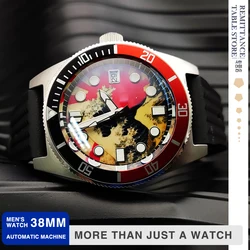 Luxury 38mm men's watch automatic Japan Kanagawa NH35 luminous sapphire waterproof brushed stainless steel fashion mechanical