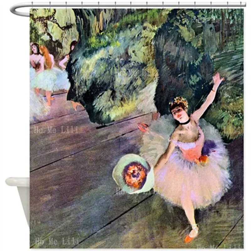 Degas Three Dancers With Flowers Shower Curtain Waterhouse Lady Of Shalott The Reader Mary Day By A River Vintage Color