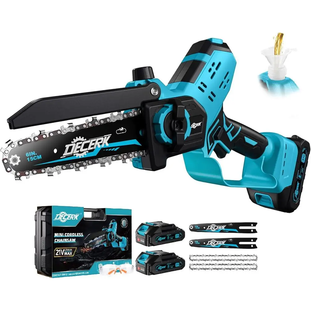 

Mini Chainsaw Cordless - Brushless 6 Inch Electric Chain Saw, Portable Left Handheld Chainsaw Battery Powered for Tree, Branch,
