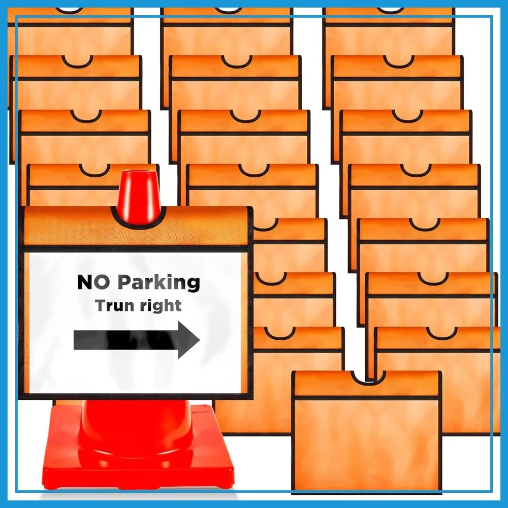 

24-Pack Traffic Cone Sleeves, Orange Safety Warning for Outdoor Driveway & Sports Activities
