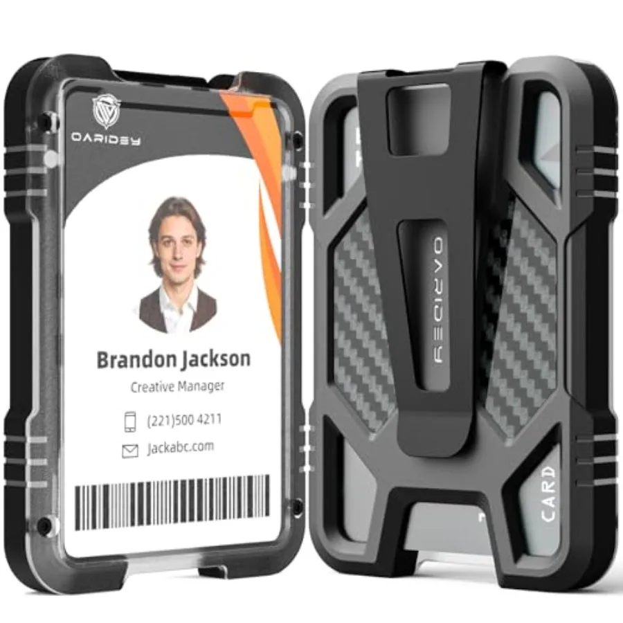 

ID Metal Clip, Heavy Duty ID Card Holder Holds 5 Cards, ID Holder for Work, Bagde Wallet for School, Police, Office and Travel