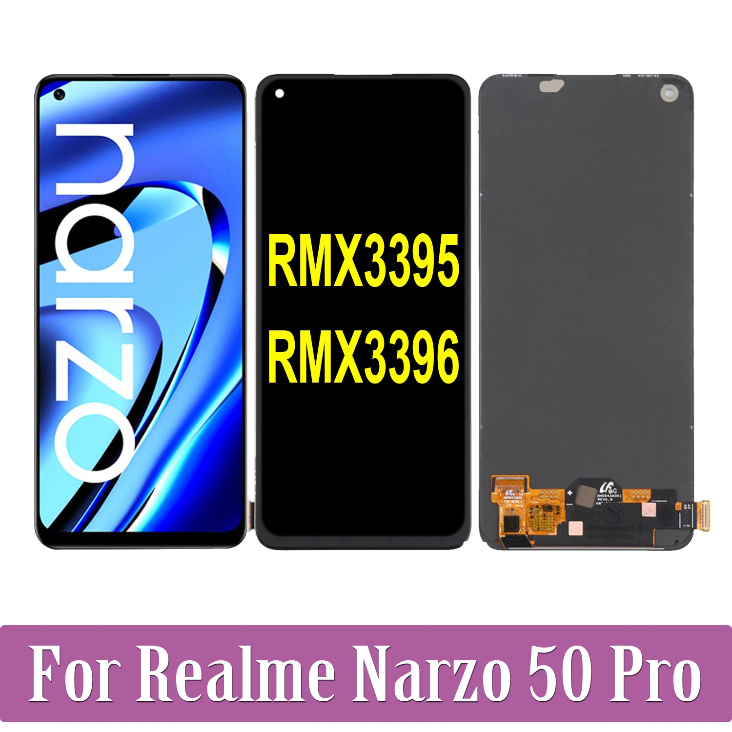 

AMOLED For OPPO Realme Narzo 50 Pro 50Pro RMX3395 RMX3396 LCD Display Touch Screen Digitizer Assembly