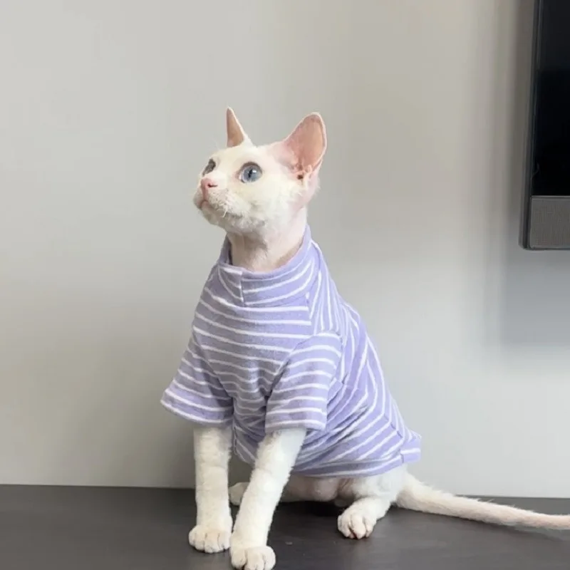 

Sphynx Cat Clothes Cotton Kitty Clothes Bottoming Stretchy and Soft Hairless Cat Shirt Outfits Bald Cat Clothes for Cats