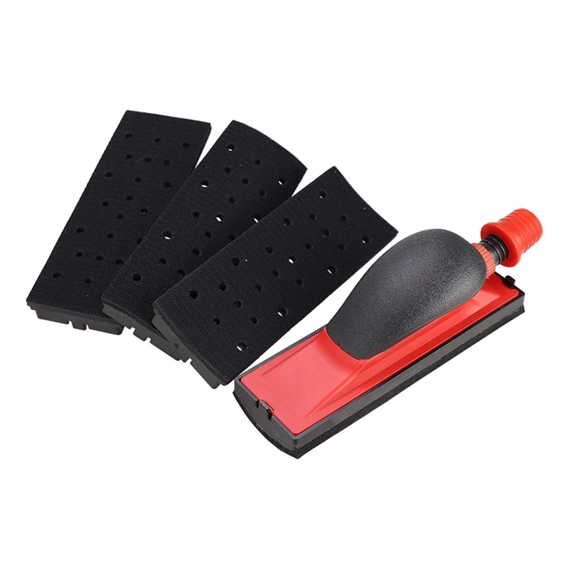 70X198mm Vacuum Sanding Block 5Pcs Set Vacuuming Sanding Disc Holder Sandpaper 4Pc Backing Polishing Pad Durable Easy To Use