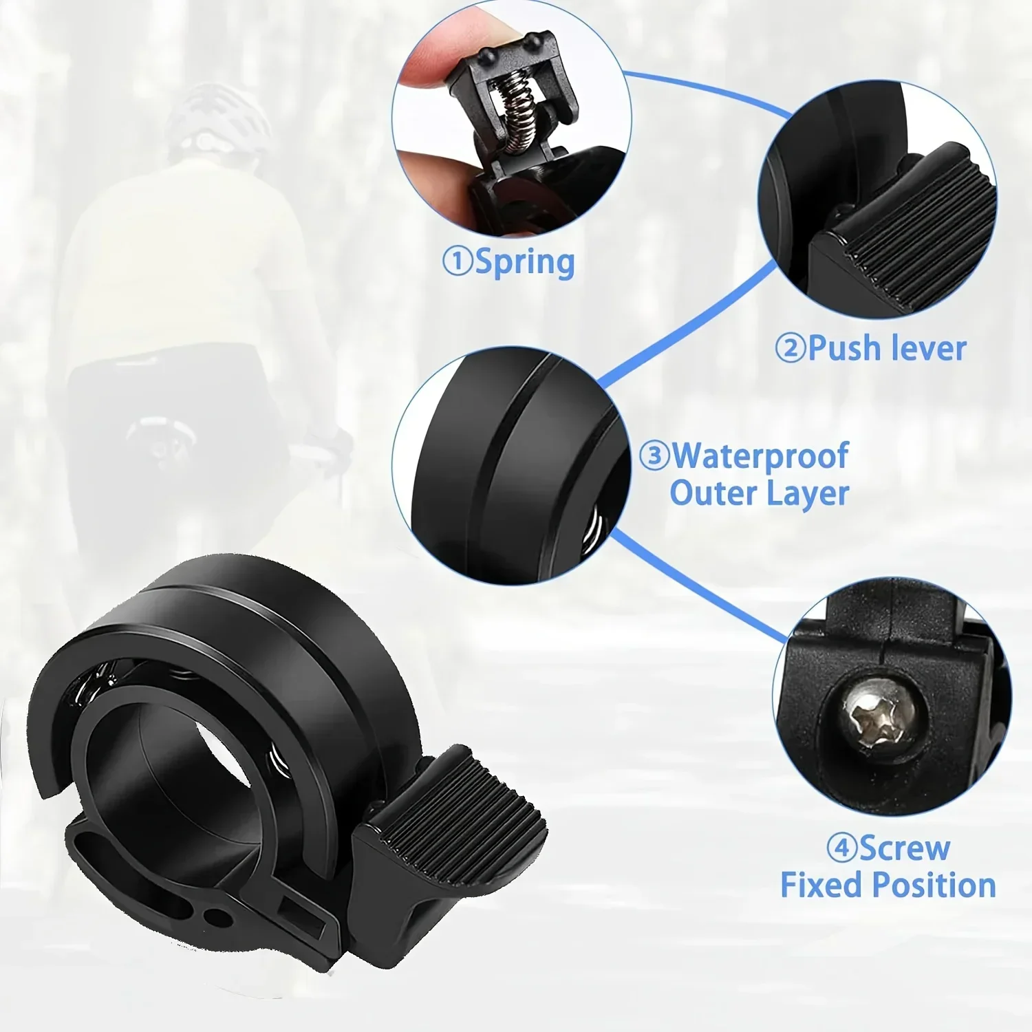 Picture 7: 2026 New MTB Bike Horn Bell Loud Warning Sound Sturdy Handlebar Mount Cycling Safety Accessories
