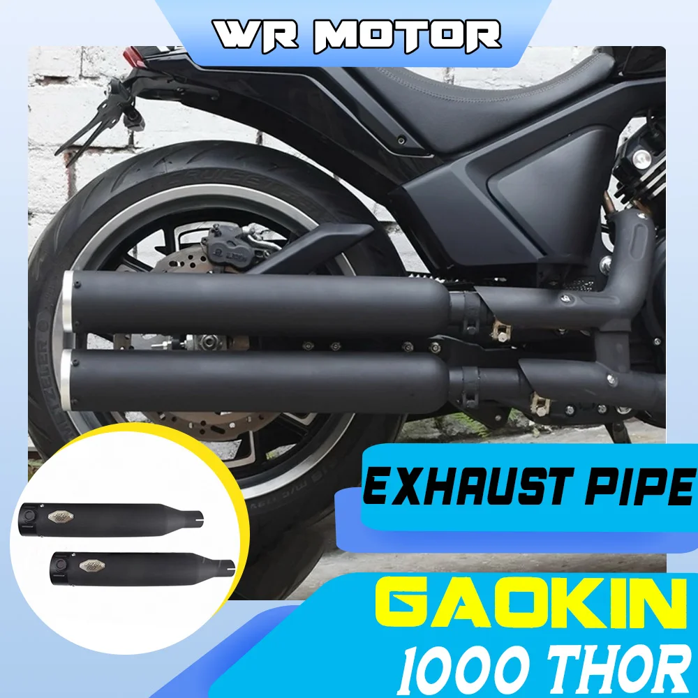 Dual Outlet Slip‑On Exhaust Tail Section With Adjustable Valve Deep Bass Sound Fit GAOKIN 650 Thor Motorcycle Mod Accessories