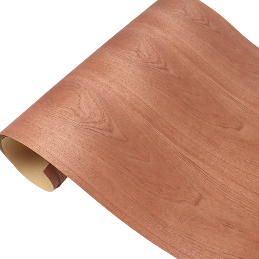 Size:2.5x0.58m Thick:0.25mm Natural Sapele Wood Pattern Mosaic Wood Veneer DIY Home Decor Automotive Interior Cupboard Veneering