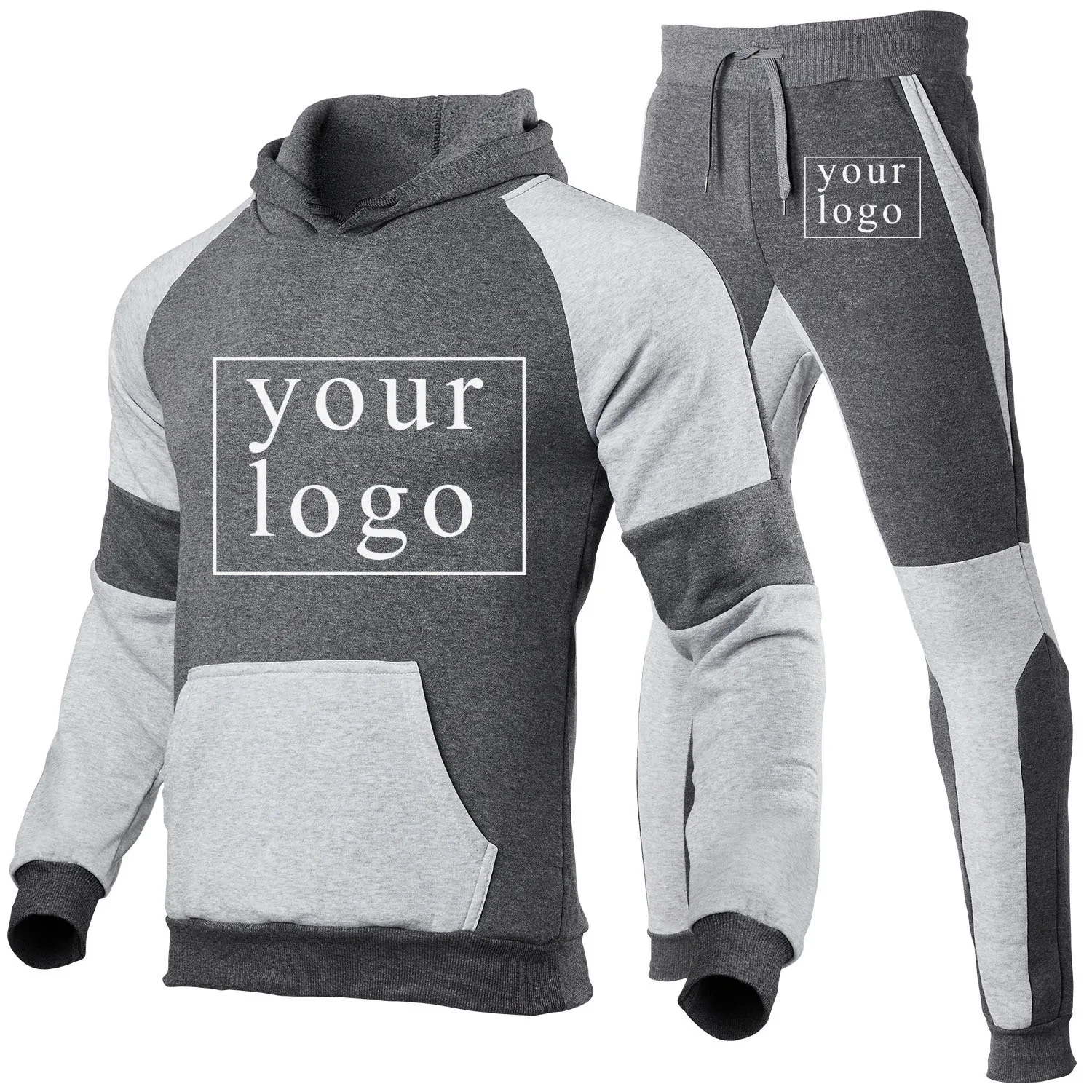 Uw Eigen Ontwerp Merk Logo/Foto Gepersonaliseerde Custom Overal Mannen Vrouwen Diy Casual Patchwork Shoulder Down Hoodie Mode Nieuw