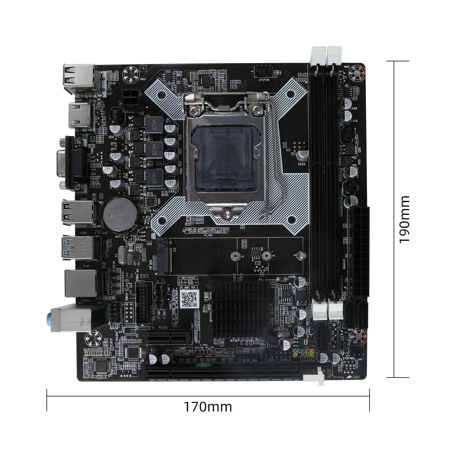 Imagem -04 - Placa-mãe Zx-h81 Lga 1150 Suporta Processador i3 i5 Ram Ddr3