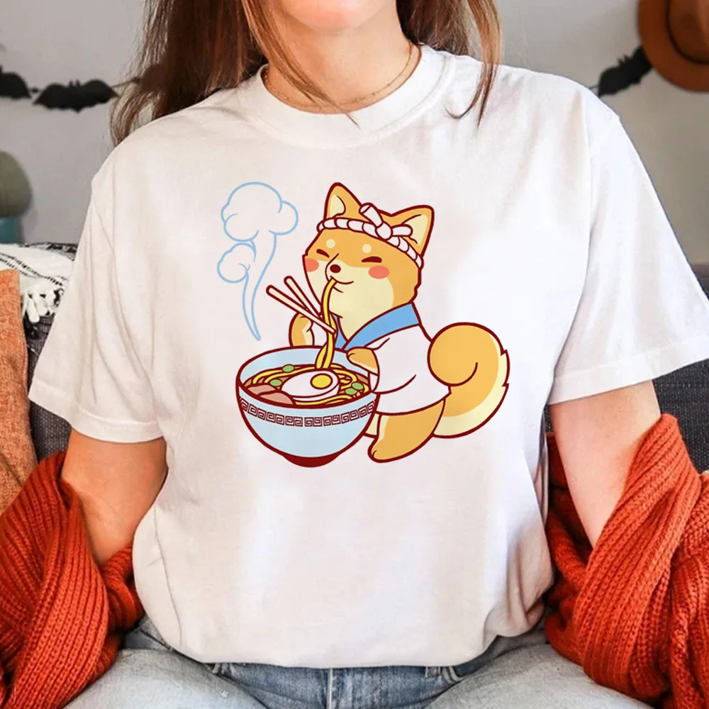 

Shiba Inu tshirt women comic graphic Japanese top girl graphic comic clothing