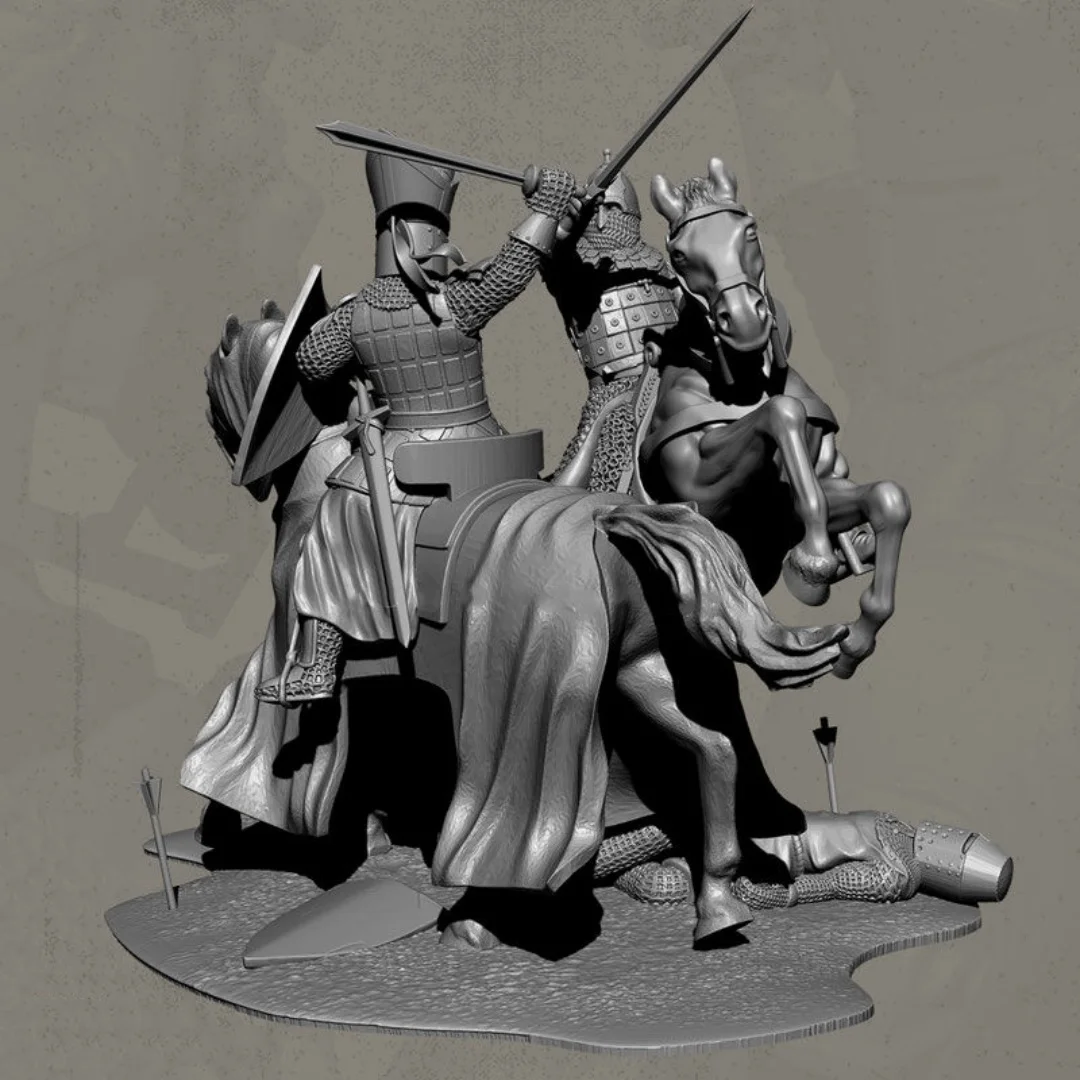 

Crusader Killing Resin Figure 3D Print Model Kit 1/35 50mm Hight Miniatures Unassembled Unpainted Collecting Hobby Toys Gifts