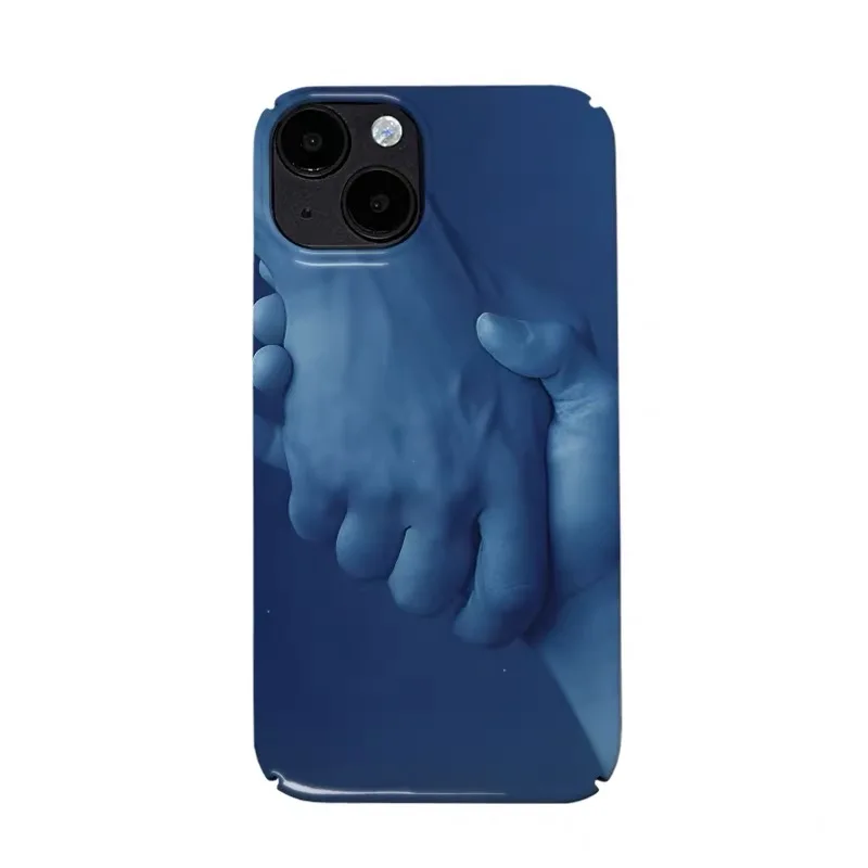 

Blue Handshake Art Painting Phone Case for IPHONE 17 Air 16E 15 PROMAX 14 Plus 13 12 MINI 11 PRO 16Plus XR Acrylic Phone Cover