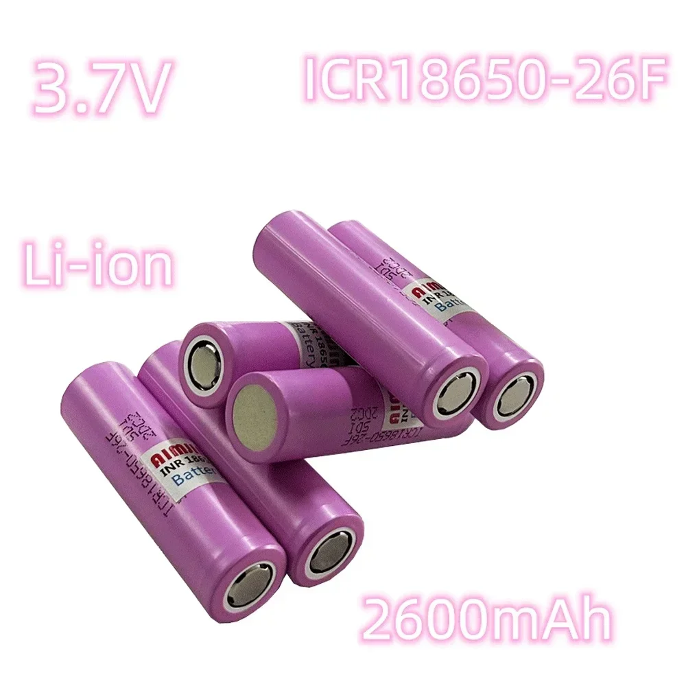 ICR18650-26F Large Capacity Rechargeable Lithium Battery 3.7V 2600MAH Suitable for All Kinds of Electronic Products,With Charger