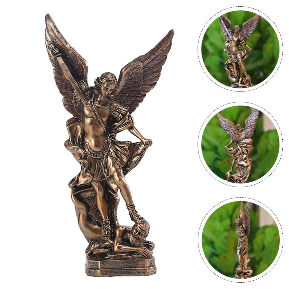 31cm Archangel St. Michael Statue,Michael Archangel of Heaven Defeating Lucifer,lucifer Statue,Archangel Michael Tramples Satan