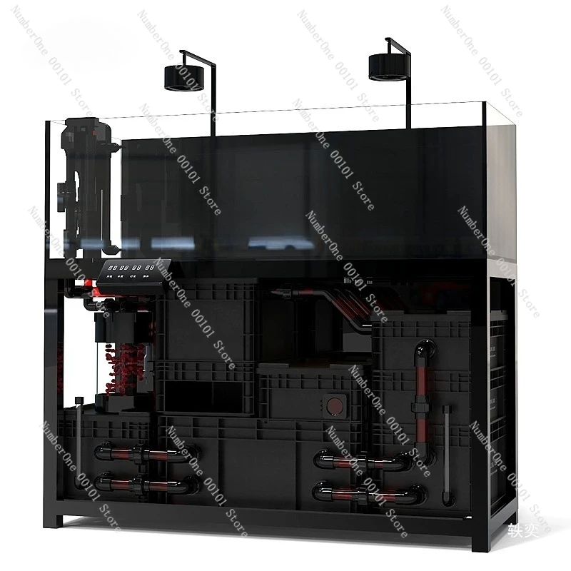 Fish Tank Bottom Filter System, Complete Aquarium Fluidized Bed Filtration with Sedimentation Chamber
