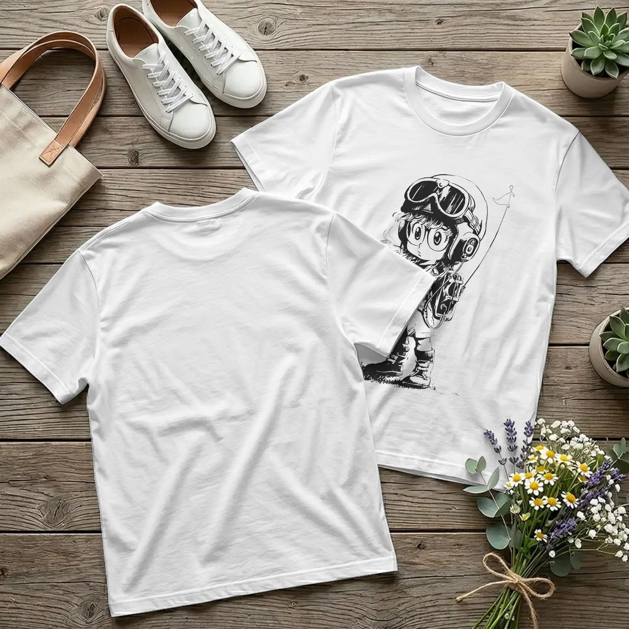 Men Women Arale Kawaii Manga Anime  T Shirts Dr. Slump Pure Cotton Tops Cool Short Sleeve Round Neck Tee Shirt Summer T-Shirts