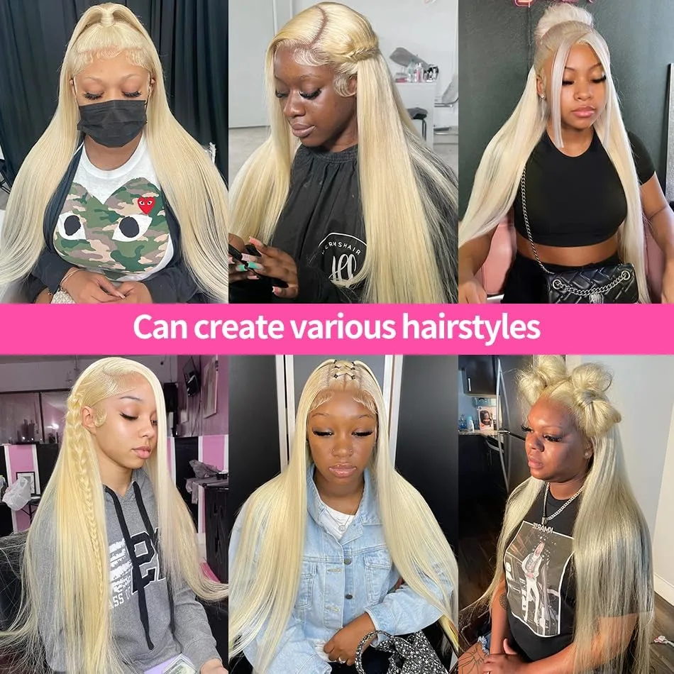 613 Blonde Bone Straight 13x4 HD Lace Front Wigs Transparent Brazilian Human Hair 13×4 Lace Frontal Wigs For Women Preplucked