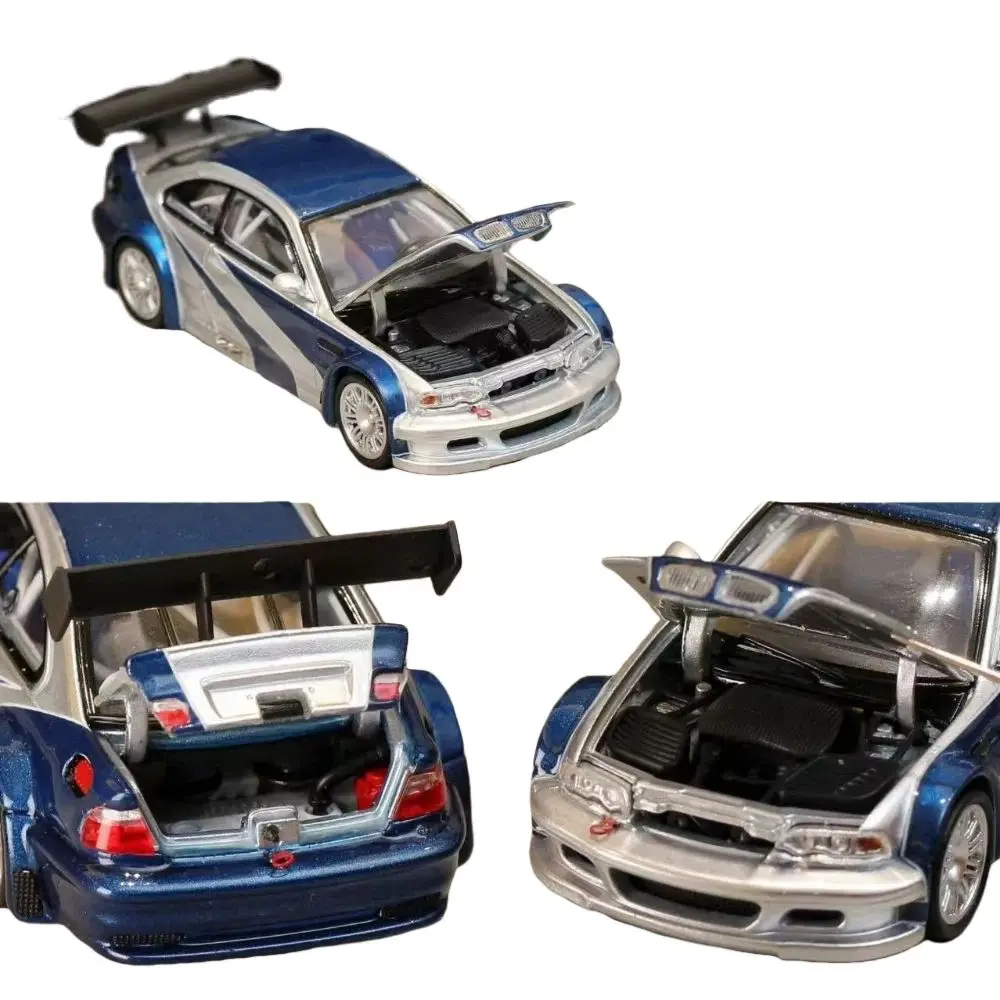 先行販売 ゴーストプレイヤー 1/64 E46 M3 GTR NFS 開閉式リアトランク ダイキャストモデルカー 限定コレクタブル