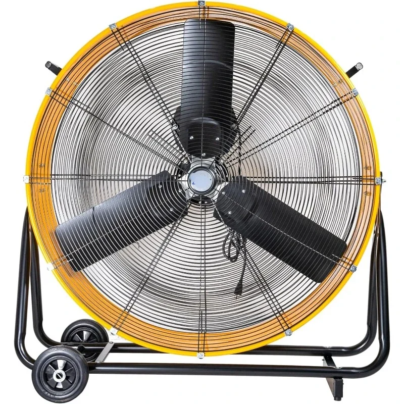 36 Inches 16000 CFM Heavy Duty High Velocity Floor Drum Fan with DC Brushless Motor, Stepless Speed Adjustment for