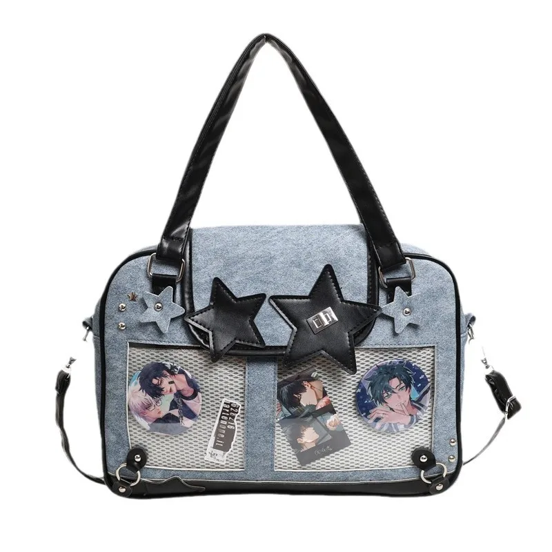 

Женская сумка через плечо с дисплеем «сделай сам», милый кошелек, сумка Y2K, модная сумка со звездой Ita, прозрачная карманная модная сумка через плечо для девочек в стиле Лолиты