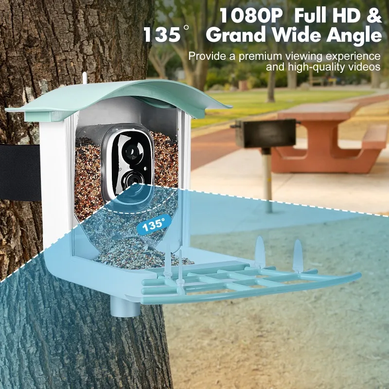 2026 Solar-Powered Smart Bird Feeder, Weatherproof & Auto-Recharging for Outdoor Use | Self-Sustaining Wildlife Feeding Station