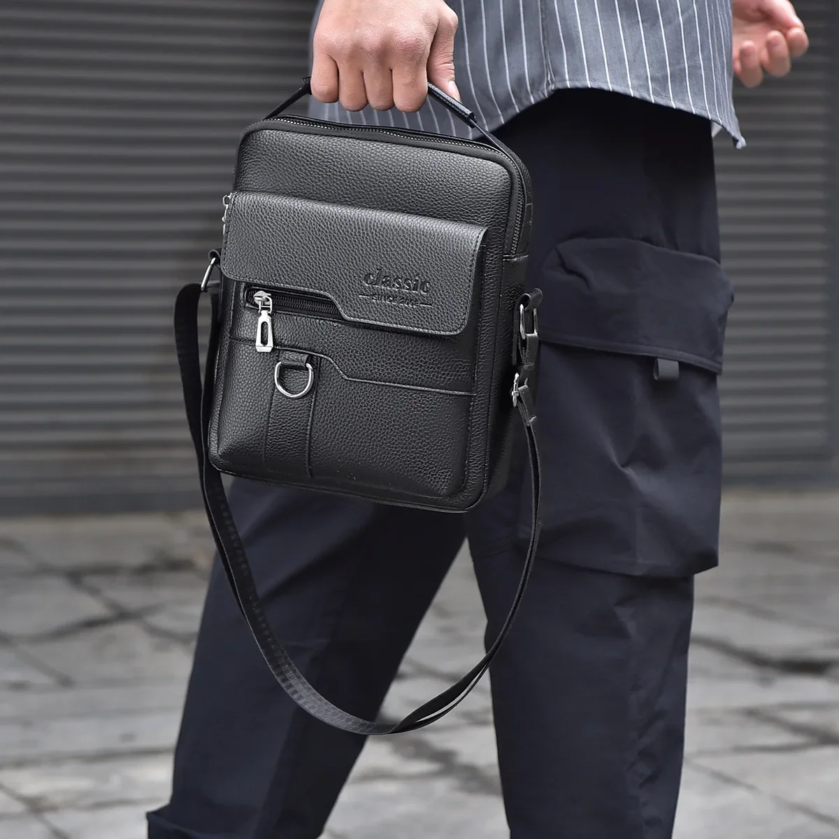 Men Business Shoulder Crossbody 2026 Bag Large Capacity Durable Men's Handbag Retro Commuter Shoulder Messenger Bag